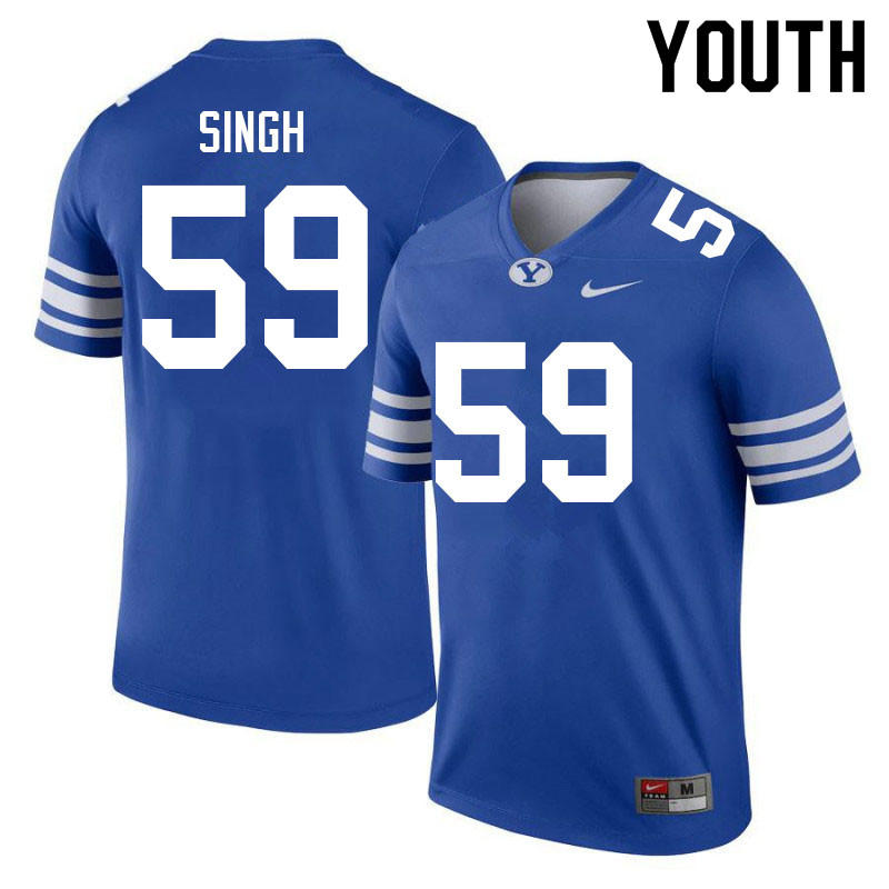 Youth #59 Joshua Singh BYU Cougars College Football Jerseys Sale-Royal